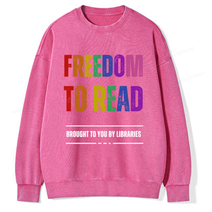 Pagewings Freedom to Read Washed Sweatshirt