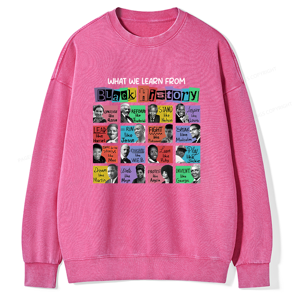 Pagewings What We Learn From Black History Washed Sweatshirt