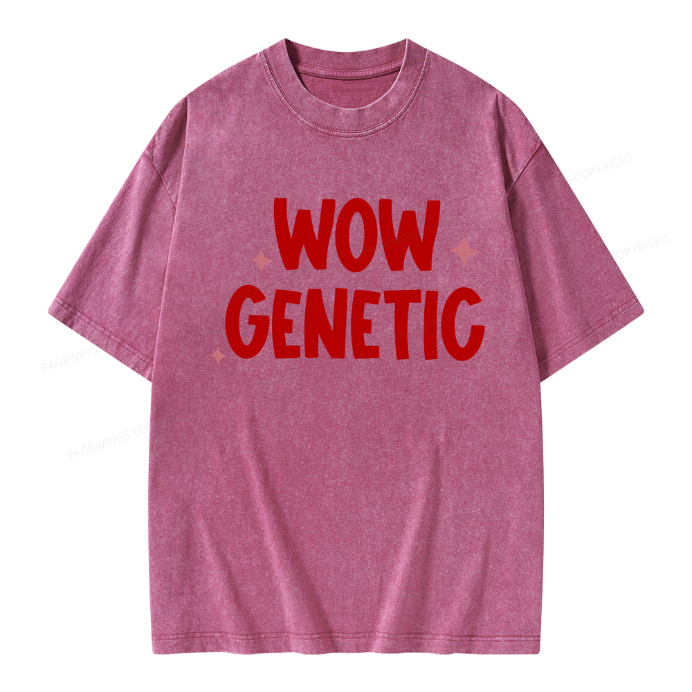 Pagewings Wow Genetic Unisex Washed T-shirt