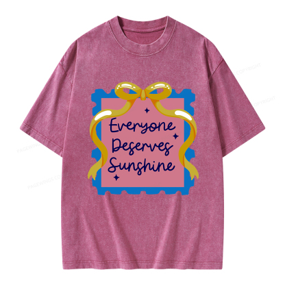 Pagewings Everyone Deserves Sunshine Unisex Washed T-shirt