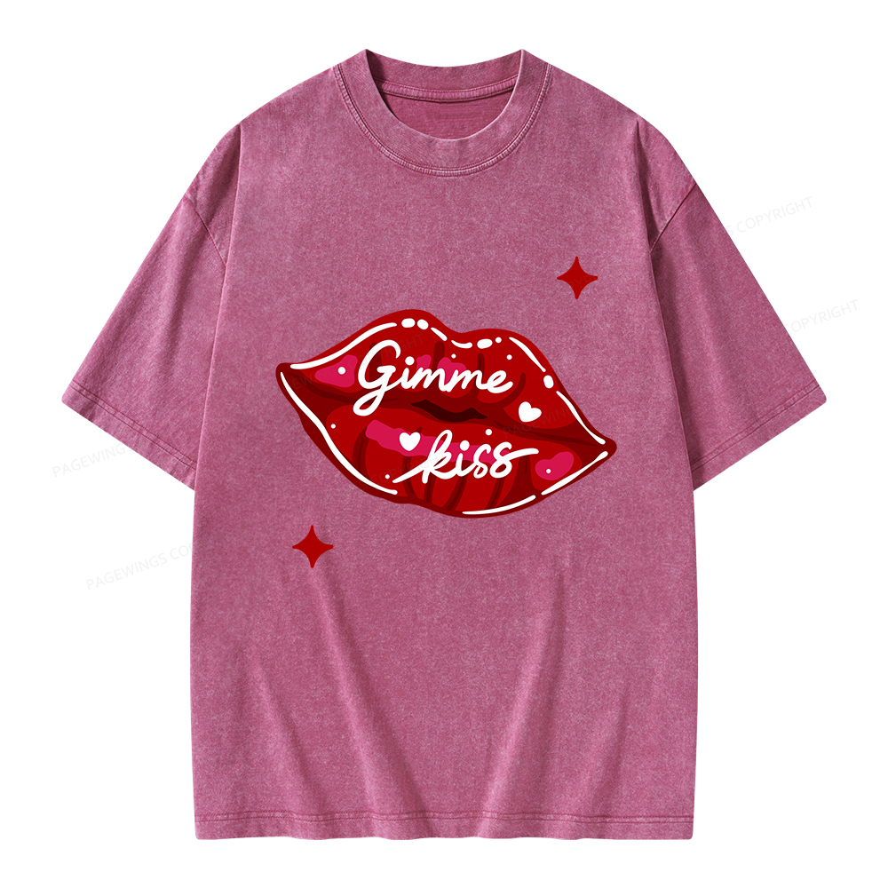 Pagewings Gimme Kiss Unisex Washed T-shirt
