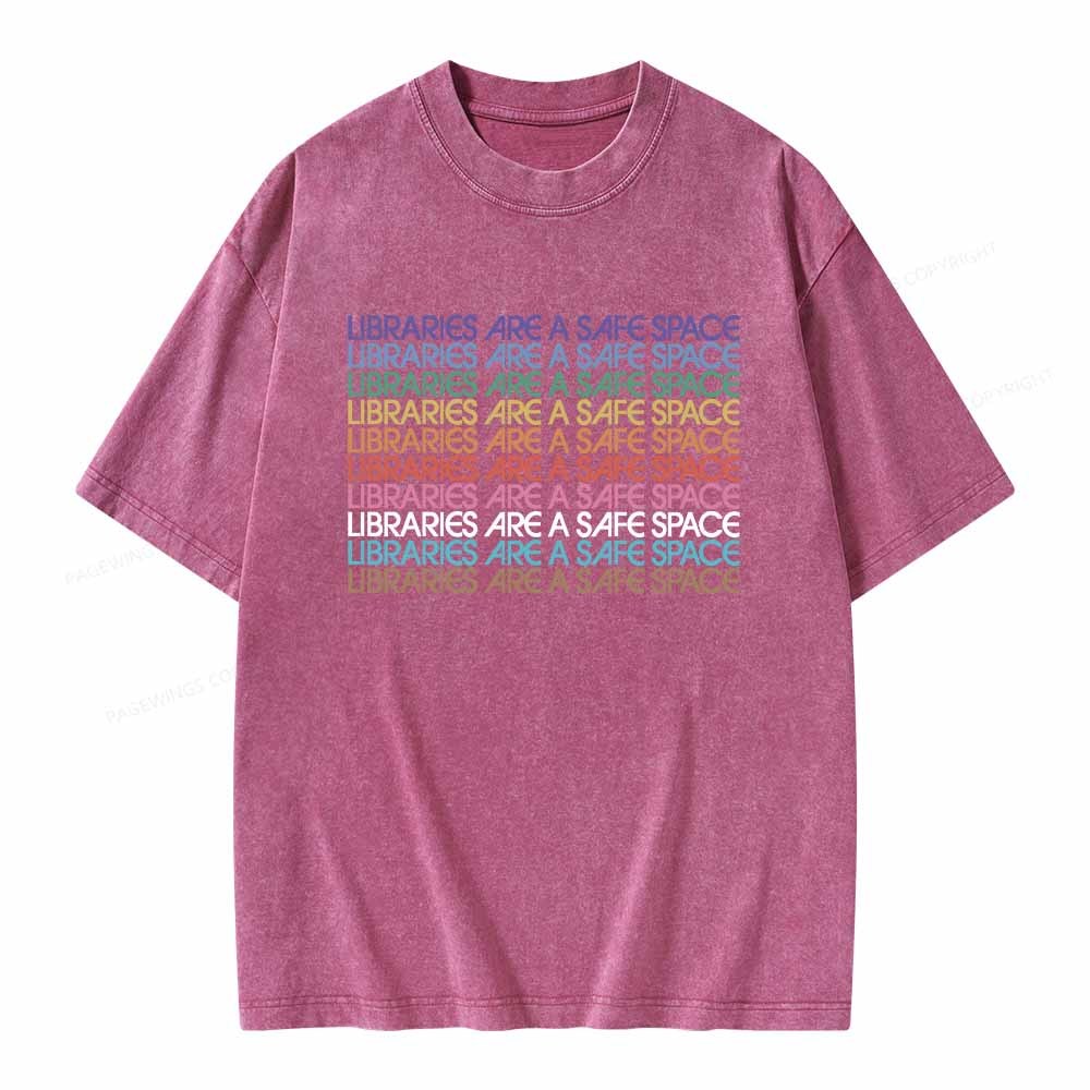 Pagewings Libraries Are For Everyone Unisex Washed T-shirt