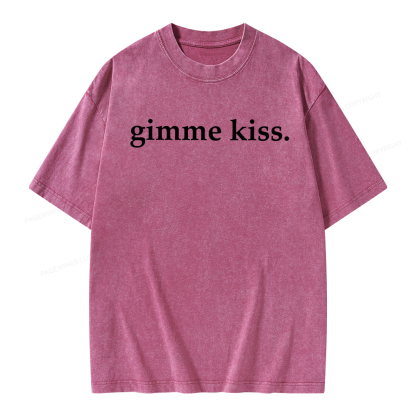 Pagewings Gimme Kiss Unisex Washed T-shirt
