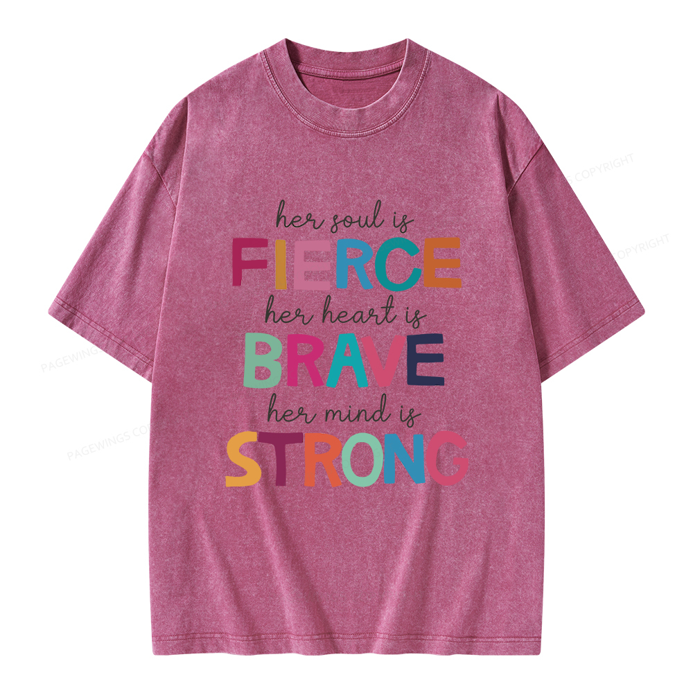 Pagewings Her Soul Is Fierce Unisex Washed T-shirt