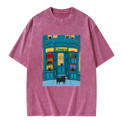 Pagewings Library Unisex Washed T-shirt
