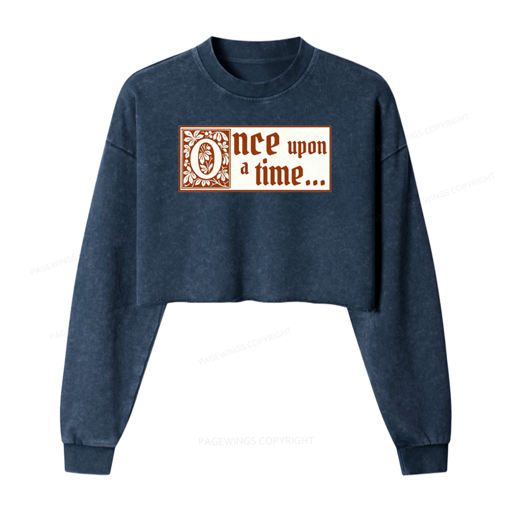 Pagewings Once Upon A Time Washed Crop Sweatshirt