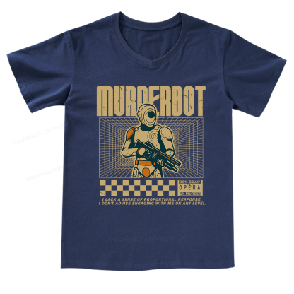 Pagewings Sci-Fiction Robot Hobby V-neck T-shirt