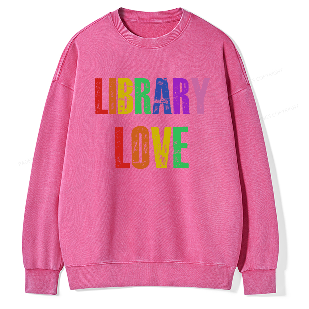 Pagewings Rainbow Library Love Washed Sweatshirt