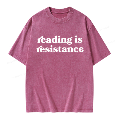 Pagewings Reading Is Resistance Unisex Washed T-shirt