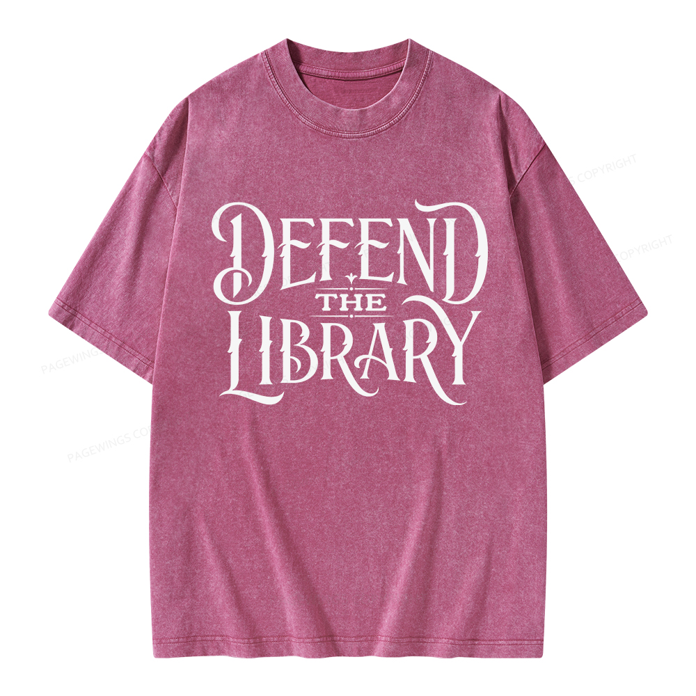 Pagewings Defend The Library Unisex Washed T-shirt