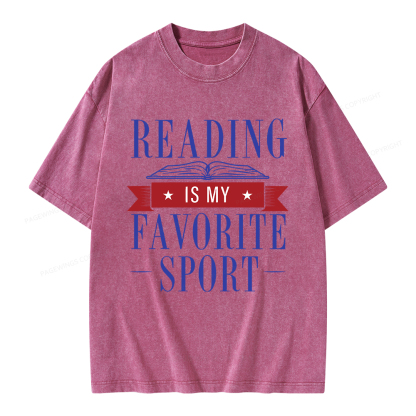 Pagewings Reading Is My Favorite Sport Unisex Washed T-shirt