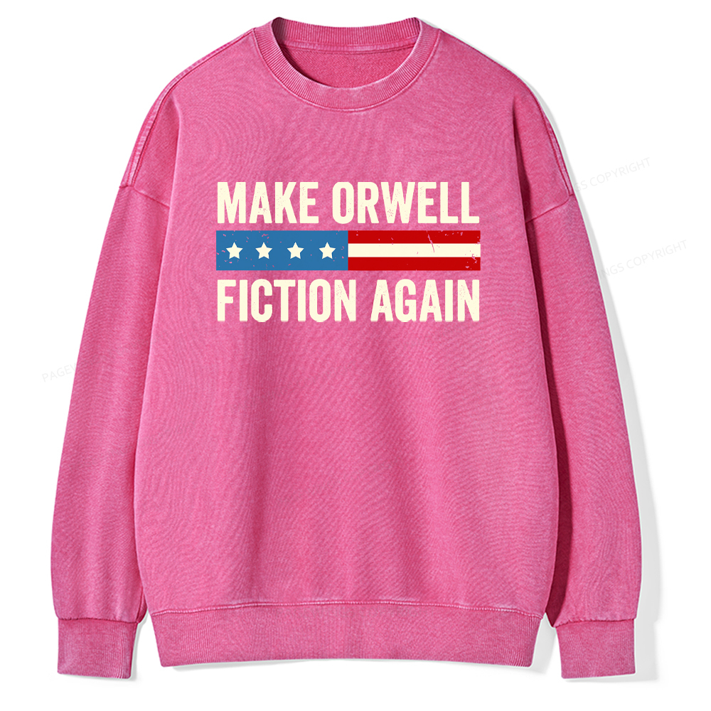Pagewings Make Orwell Fiction Again Washed Sweatshirt