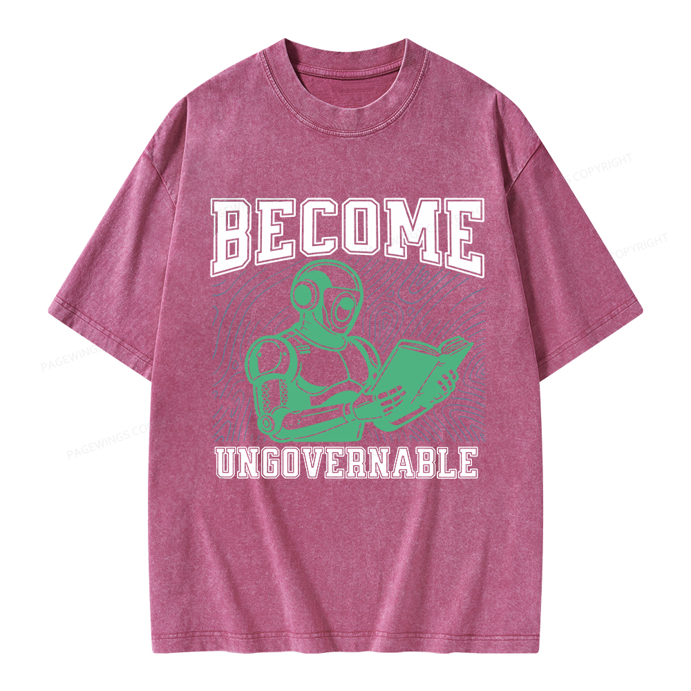 Pagewings Become Ungovernable Unisex Washed T-shirt