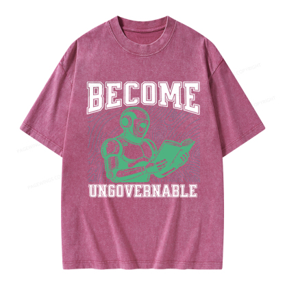 Pagewings Become Ungovernable Unisex Washed T-shirt