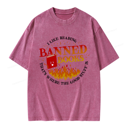 Pagewings Banned Books Unisex Washed T-shirt