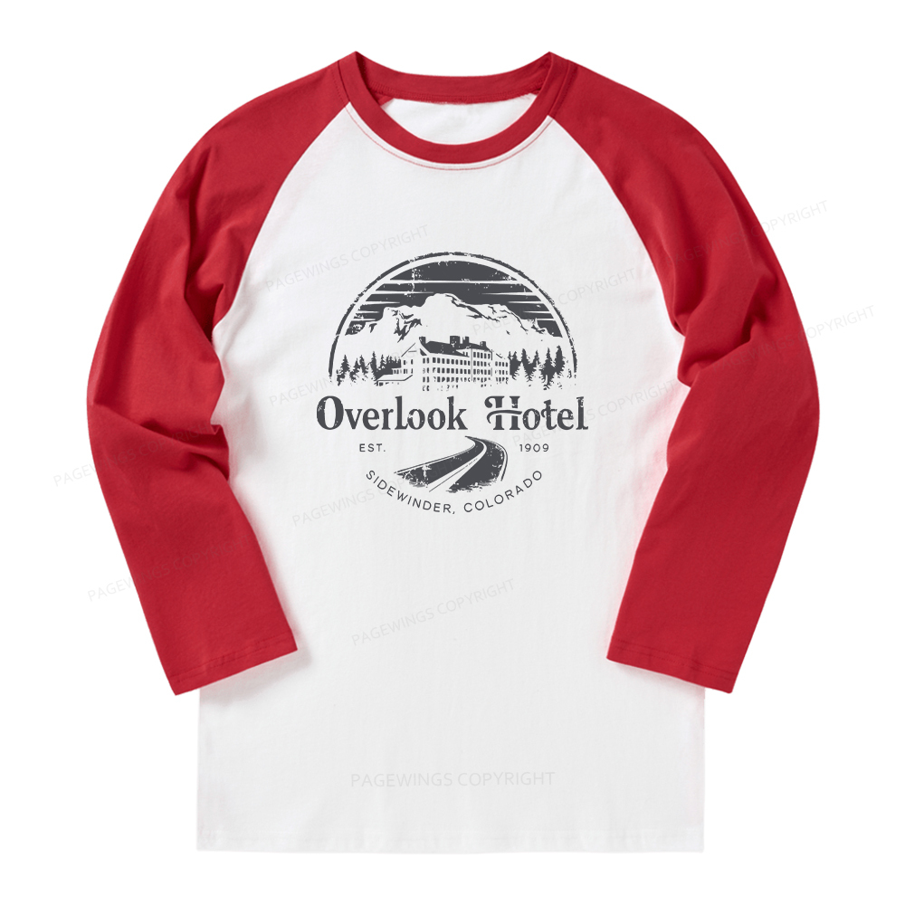 Pagewings Overlook Hotel Long Sleeve Raglan T-shirt