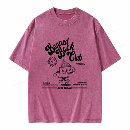 Pagewings Read Banned Books Unisex Washed T-shirt
