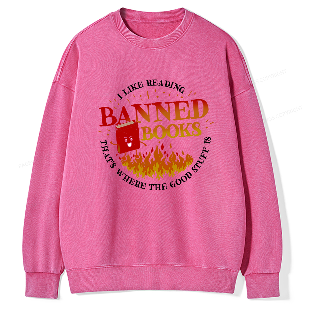Pagewings Banned Books Washed Sweatshirt