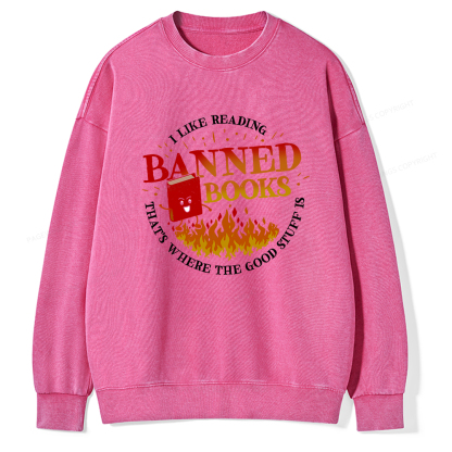 Pagewings Banned Books Washed Sweatshirt