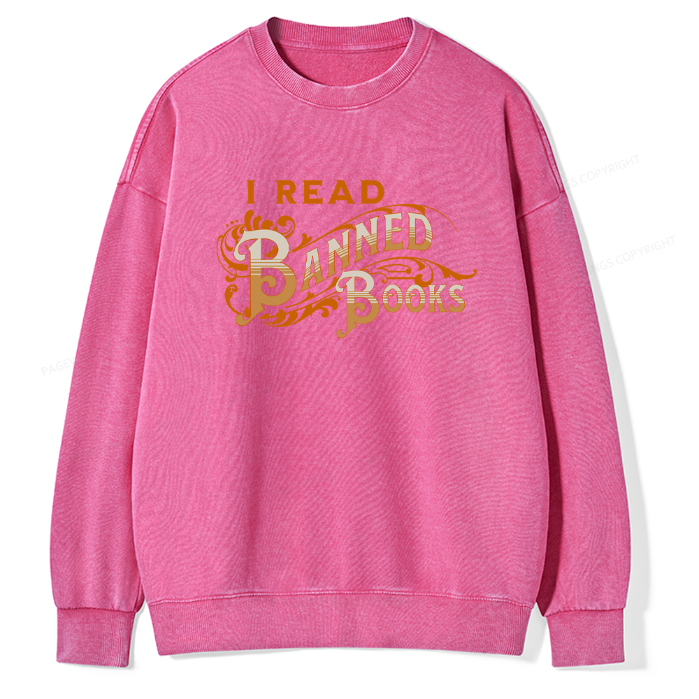 Pagewings I Read Banned Books Washed Sweatshirt