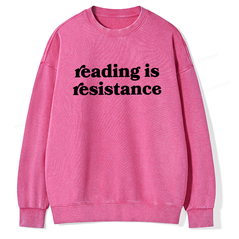 Pagewings Reading Is Resistance Washed Sweatshirt