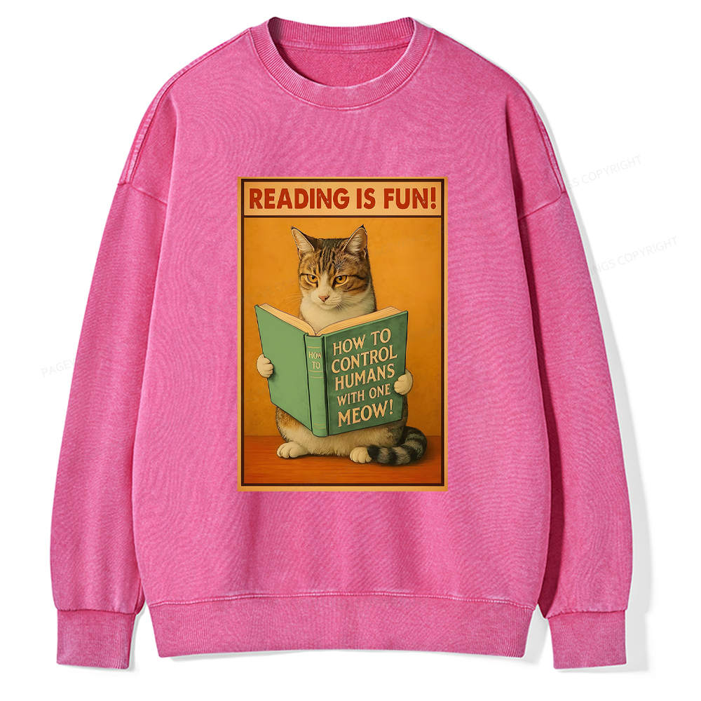 Pagewings Reading Is Fun Washed Sweatshirt