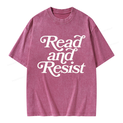 Pagewings Read and Resist  Unisex Washed T-shirt