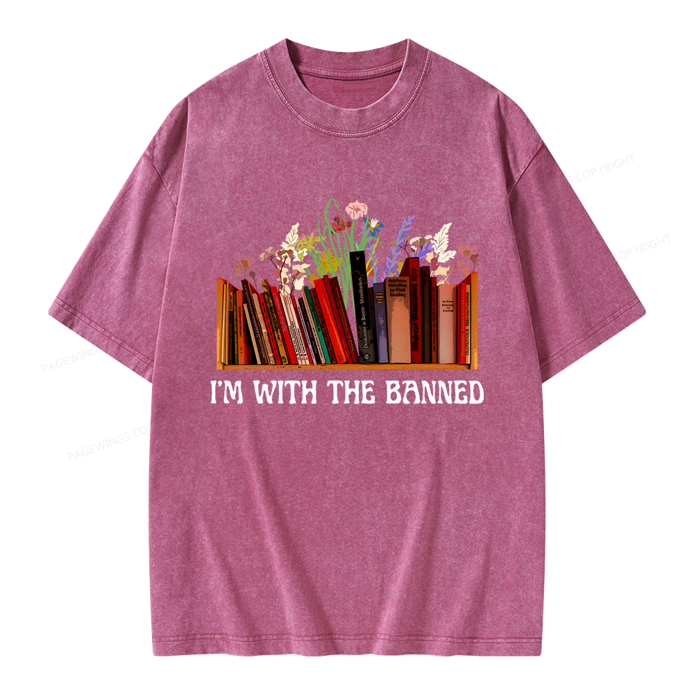 Pagewings I'm With The Banned Unisex Washed T-shirt