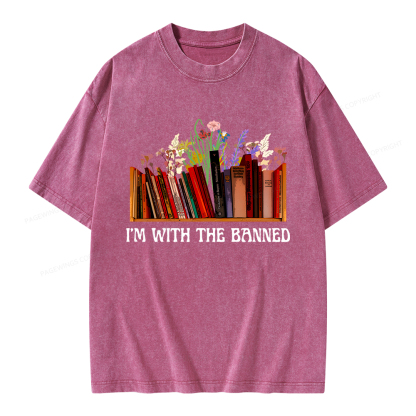 Pagewings I'm With The Banned Unisex Washed T-shirt
