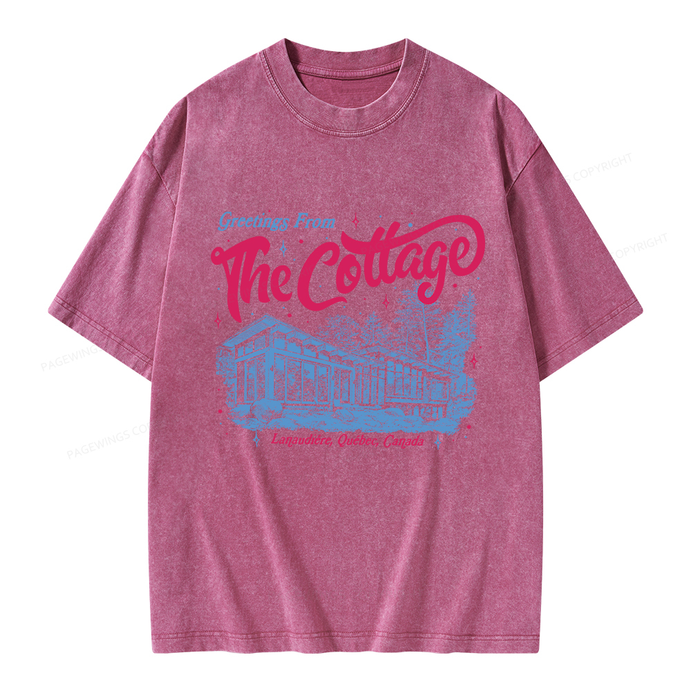 Pagewings Coming To The Cottage Unisex Washed T-shirt