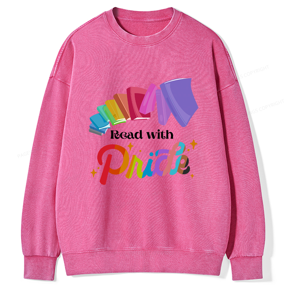 Pagewings Read with Pride Washed Sweatshirt