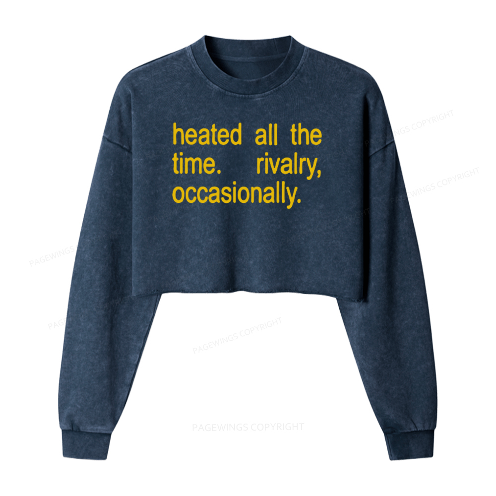 Pagewings Heated All The Time Washed Crop Sweatshirt