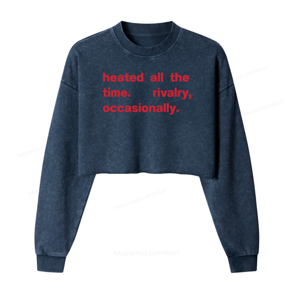 Pagewings Heated All The Time Washed Crop Sweatshirt
