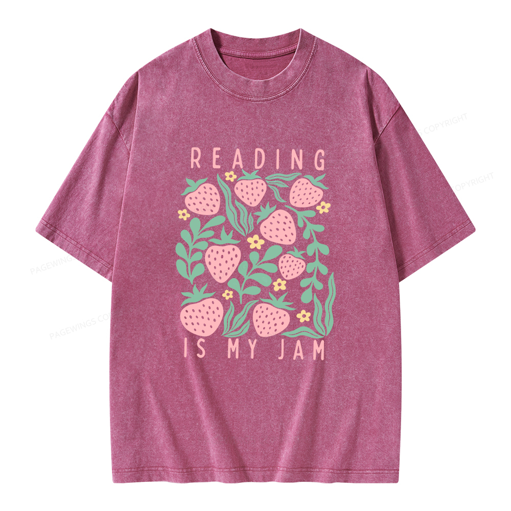Pagewings Reading Is My Jam Unisex Washed T-shirt