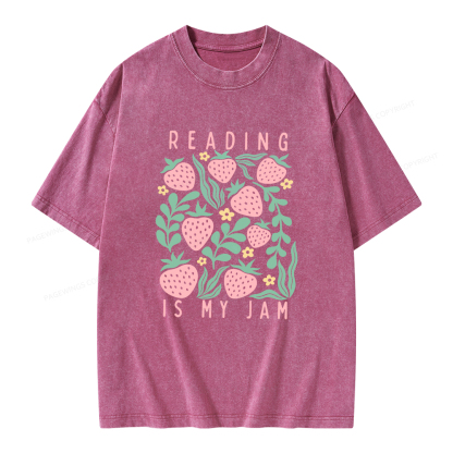 Pagewings Reading Is My Jam Unisex Washed T-shirt