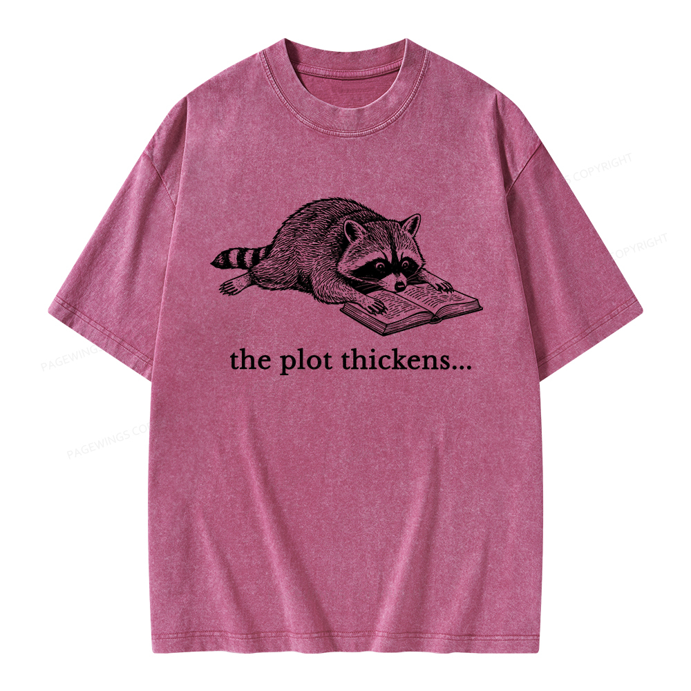 Pagewings The Plot Thickens Unisex Washed T-shirt
