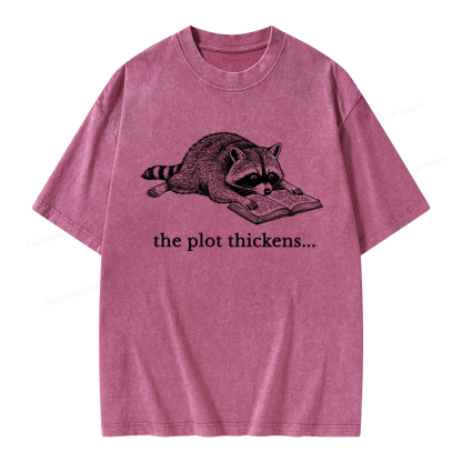 Pagewings The Plot Thickens Unisex Washed T-shirt