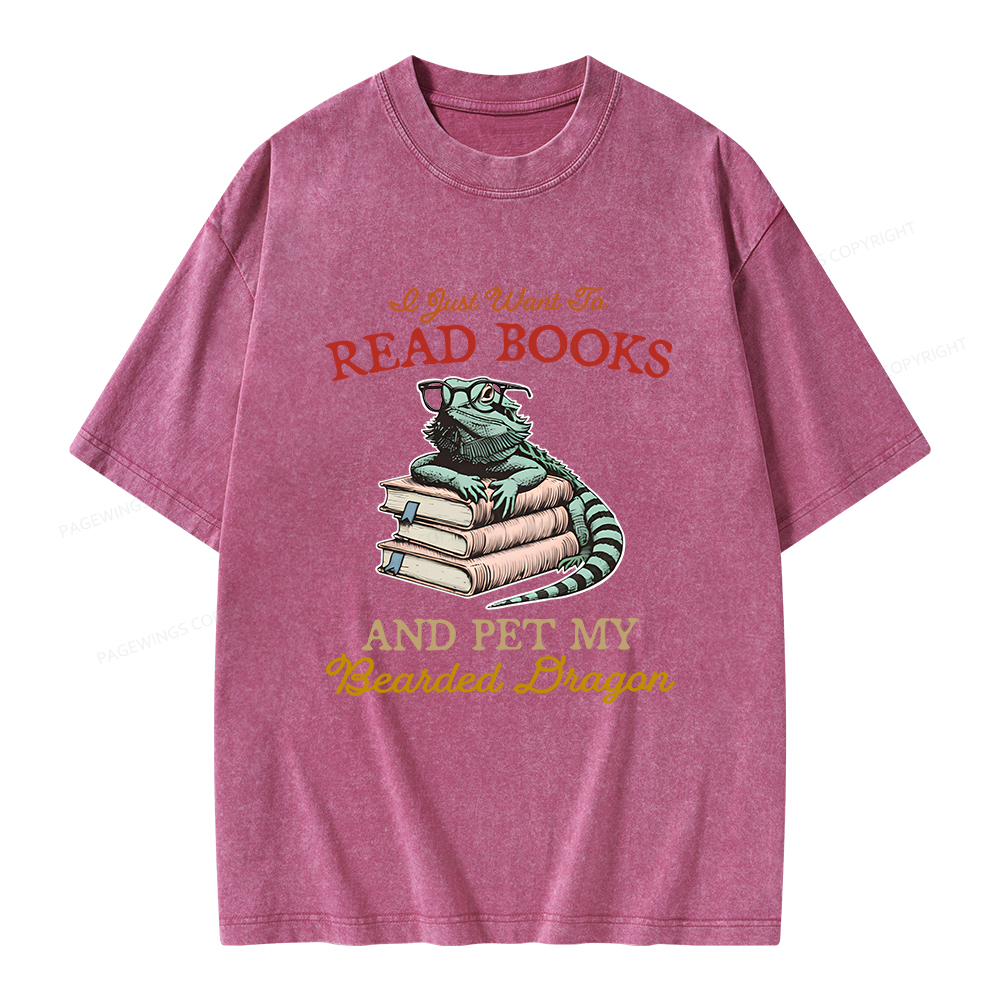 Pagewings I Just Want To Read Books Unisex Washed T-shirt