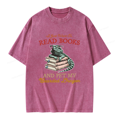 Pagewings I Just Want To Read Books Unisex Washed T-shirt