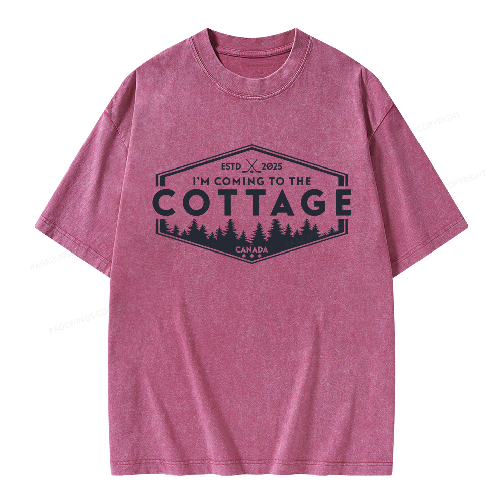 Pagewings Coming To The Cottage Unisex Washed T-shirt