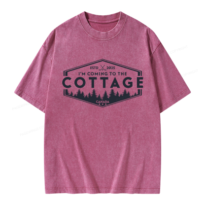 Pagewings Coming To The Cottage Unisex Washed T-shirt