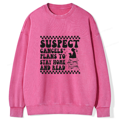 Pagewings Cancels Plans To Stay Home And Read Unisex Washed Sweatshirt