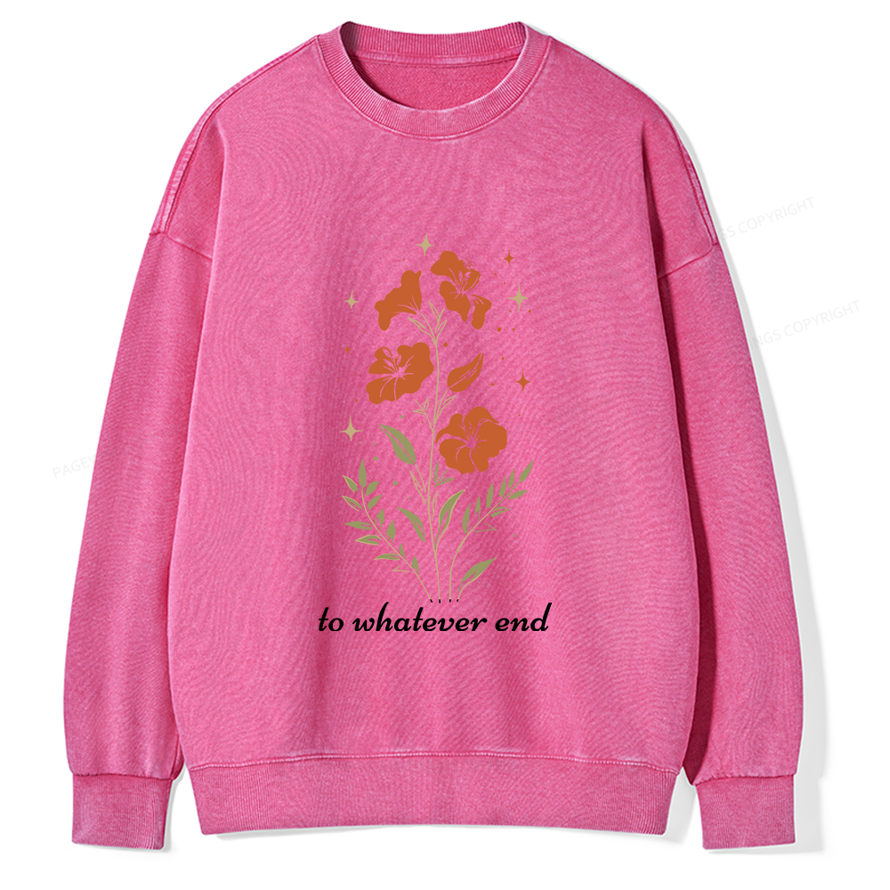 Pagewings Throne of Glass To Whatever End Unisex Washed Sweatshirt