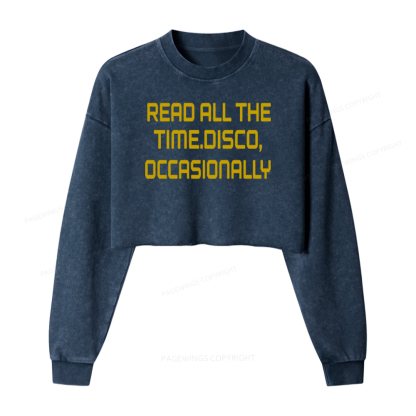 Pagewings Read All The Time Washed Crop Sweatshirt