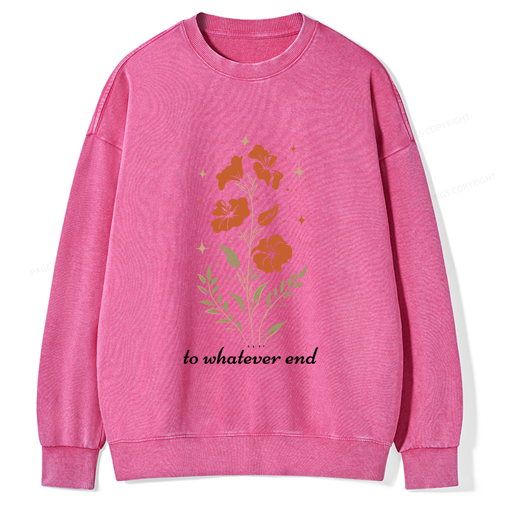 Pagewings Throne of Glass To Whatever End Unisex Washed Sweatshirt