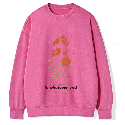 Pagewings Throne of Glass To Whatever End Unisex Washed Sweatshirt