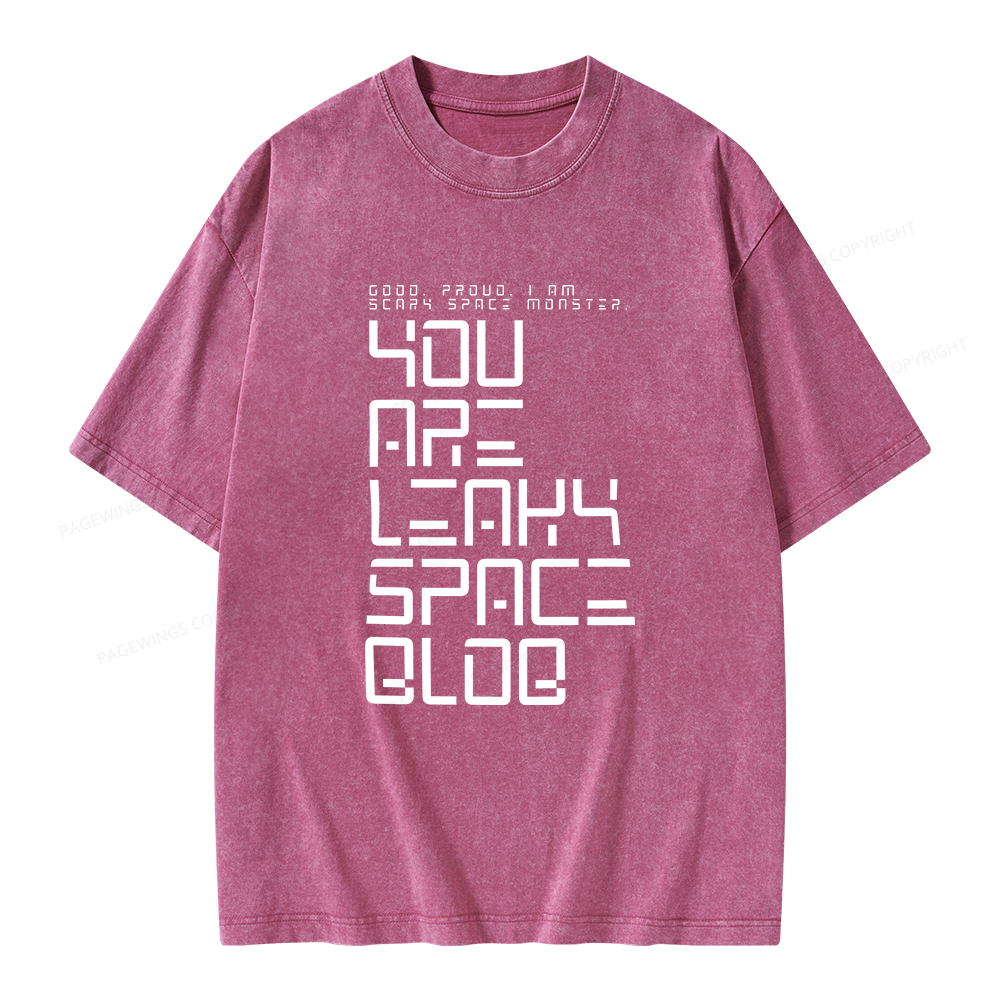 Pagewings Leaky Space Blob Unisex Washed T-shirt