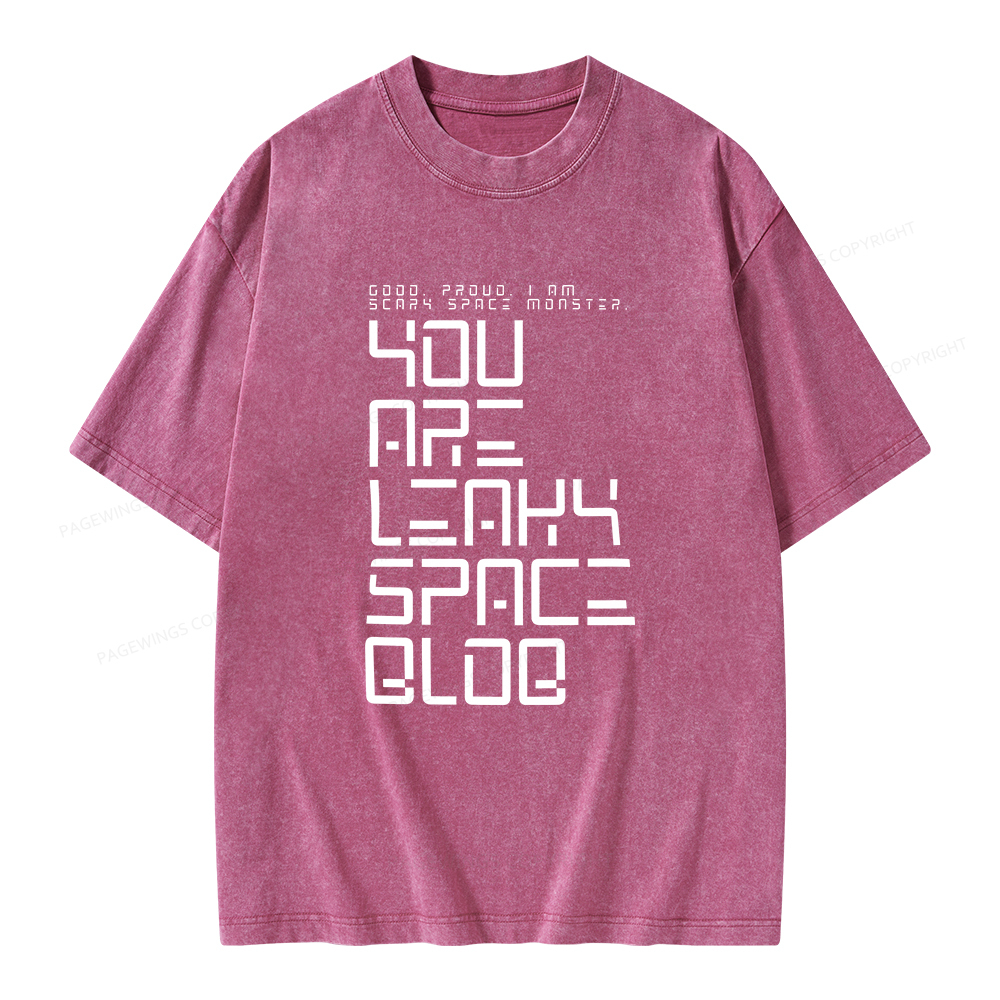 Pagewings Leaky Space Blob Unisex Washed T-shirt