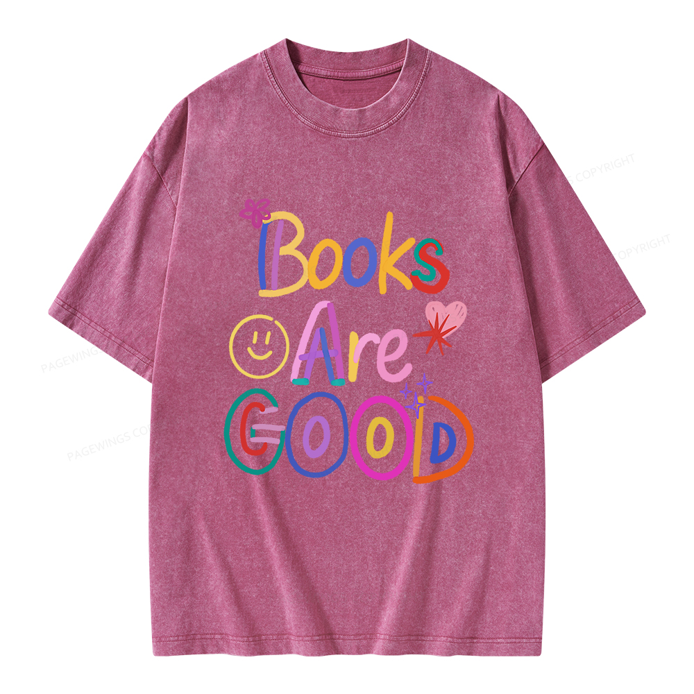 Pagewings Books Are Good Unisex Washed T-shirt