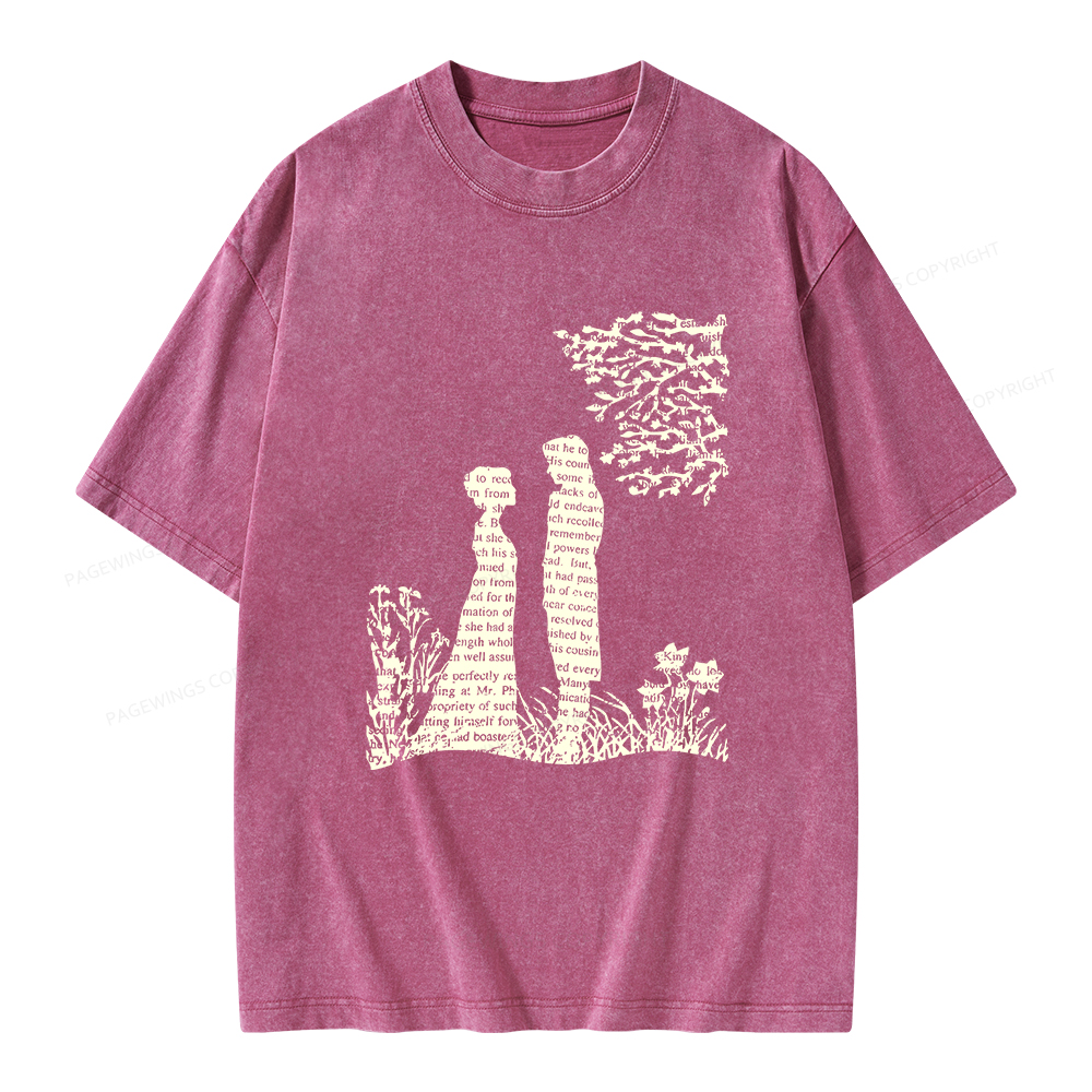 Pagewings Literary Book Lover Unisex Washed T-shirt